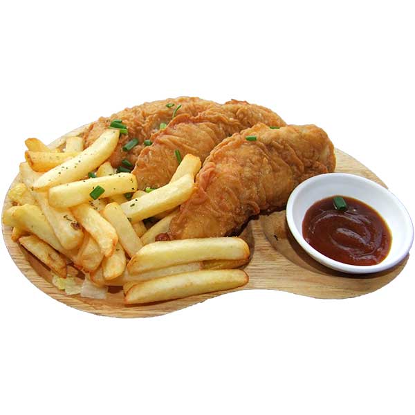 Crispy Chicken Strips and Fries Royal Pizza Delivery Bangkok